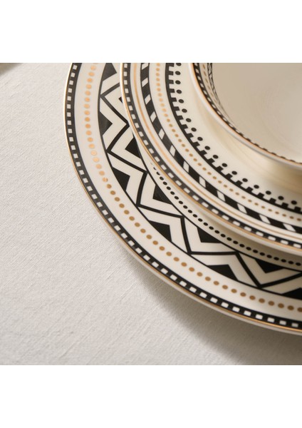 Tria New Bone 24 Parça 6 Kişilik Yemek Takımı Siyah modelleri