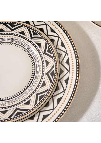 Tria New Bone 24 Parça 6 Kişilik Yemek Takımı Siyah indirimleri