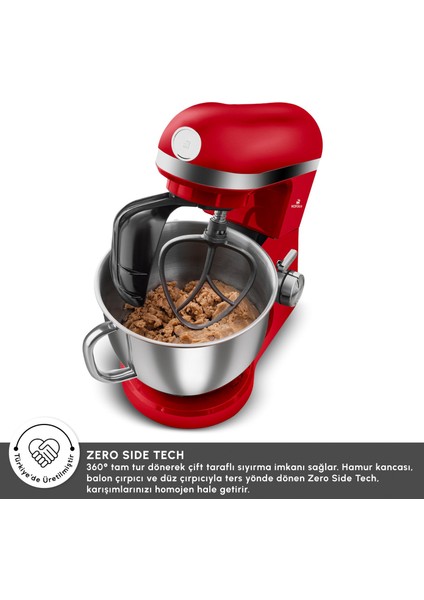 Mastermaid Chef Pro Çift Kollu Hamur Yoğurma Makinesi Imperial Red 1750W 5L