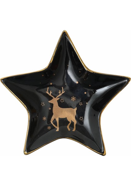 New Year Star Dekoratif Tabak 15 cm