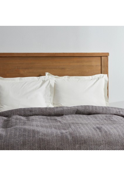 Sandra Çift Kişilik Balık Sırtı Desenli Pamuk Battaniye Gri modelleri