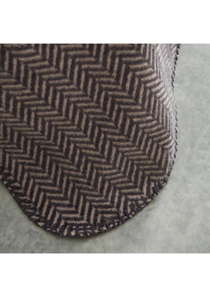 Sandra Çift Kişilik Balık Sırtı Desenli Pamuk Battaniye Gri