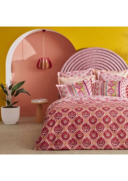 Cordelia Saten Çift Kişilik Nevresim Takımı Turuncu