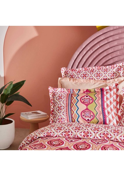 Cordelia Saten Çift Kişilik Nevresim Takımı Turuncu fırsatları