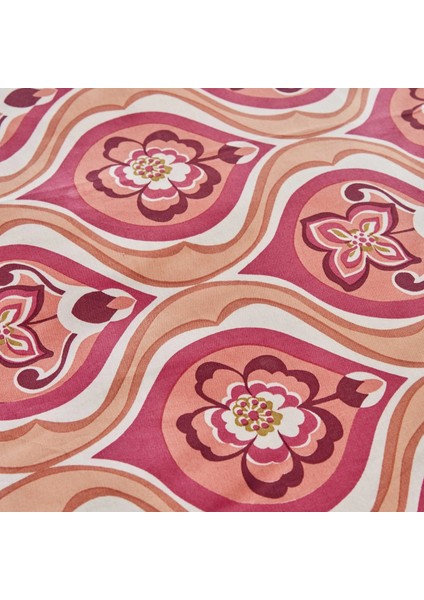 Cordelia Saten Çift Kişilik Nevresim Takımı Turuncu