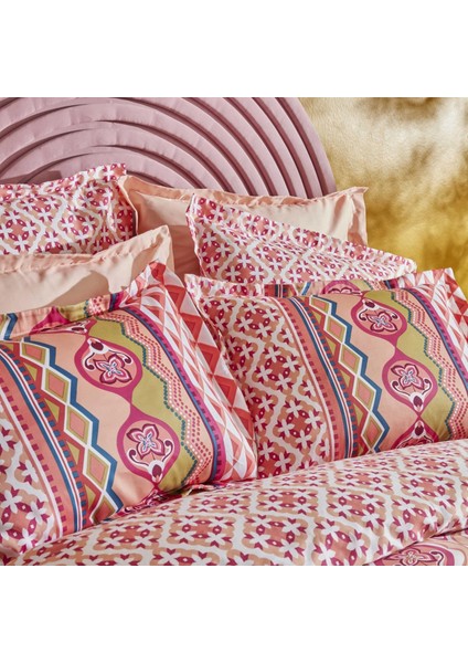 Cordelia Saten Çift Kişilik Nevresim Takımı Turuncu