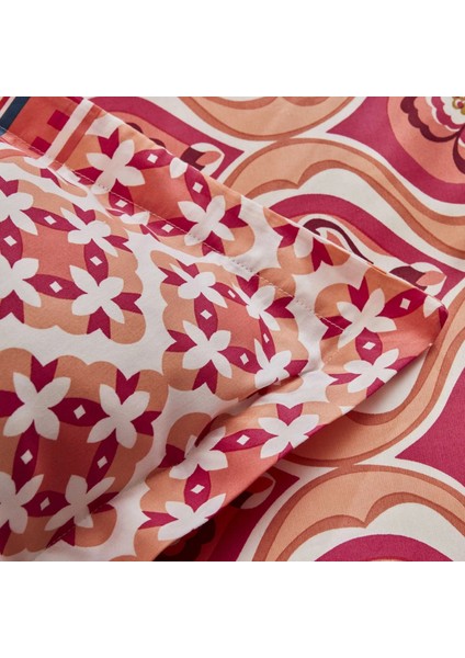 Cordelia Saten Çift Kişilik Nevresim Takımı Turuncu