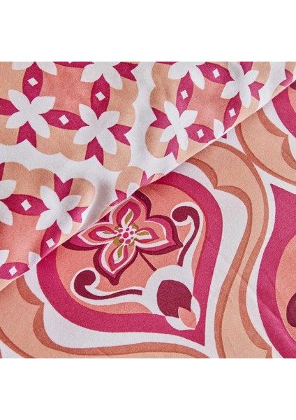 Cordelia Saten Çift Kişilik Nevresim Takımı Turuncu