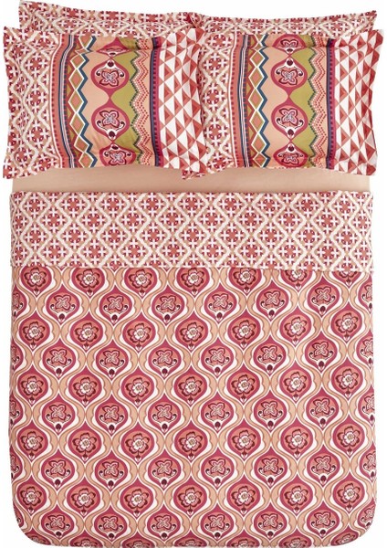 Cordelia Saten Çift Kişilik Nevresim Takımı Turuncu