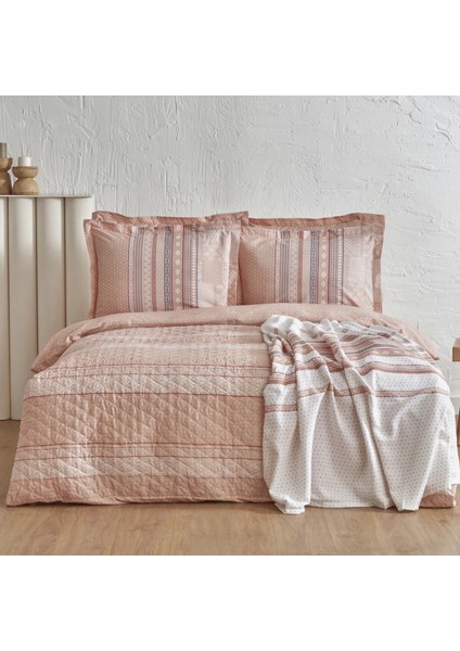 Keira Summer Set Çift Kişlik Pikeli Takımı Somon