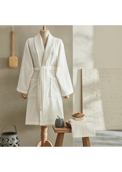 Andy %100 Pamuk Bornoz Seti L/XL Offwhite