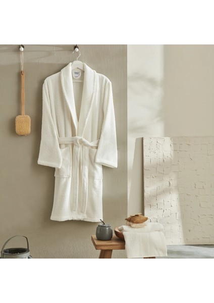Andy %100 Pamuk Bornoz Seti L/XL Offwhite fiyatları