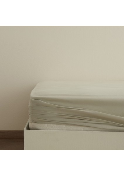 Basic %100 Pamuk Çift Kişilik Lastikli Çarşaf Adaçayı