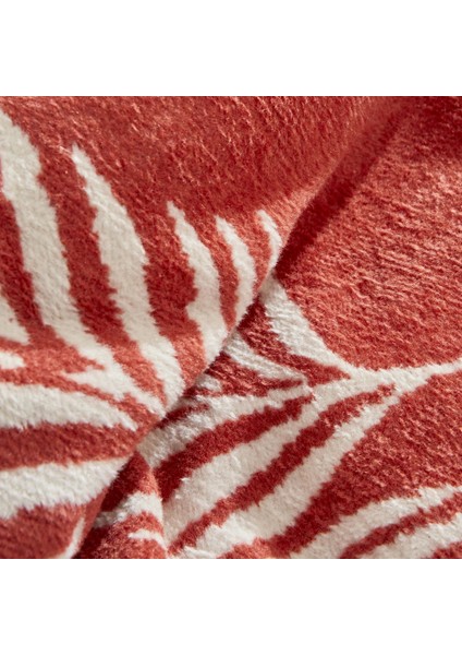 Leaf Tek Kişilik Pamuklu Battaniye Terracota