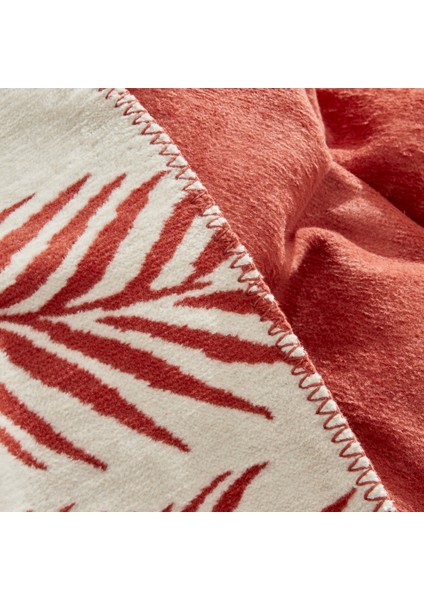 Leaf Tek Kişilik Pamuklu Battaniye Terracota