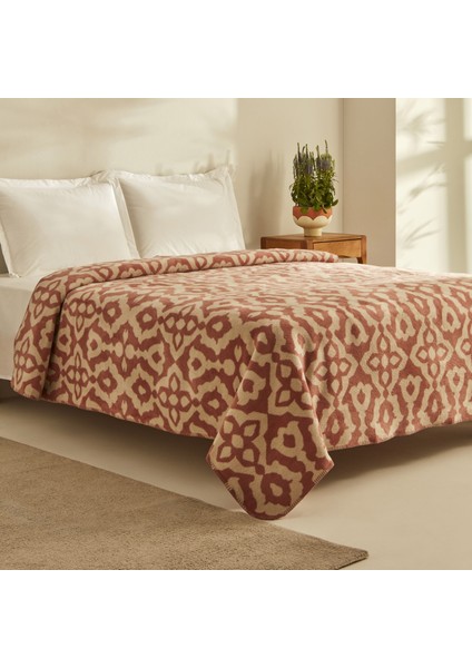 Rina Çift Kişilik Pamuklu Battaniye Terracota fiyatları