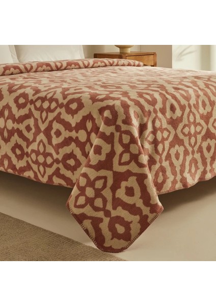 Rina Çift Kişilik Pamuklu Battaniye Terracota modelleri