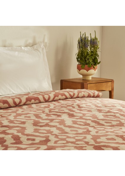 Rina Çift Kişilik Pamuklu Battaniye Terracota fırsatları