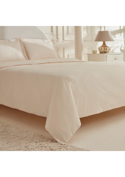 Vessa 120 Tel %100 Pamuk Saten Çift Kişilik Nevresim Takımı Çizgili Bej fiyatları