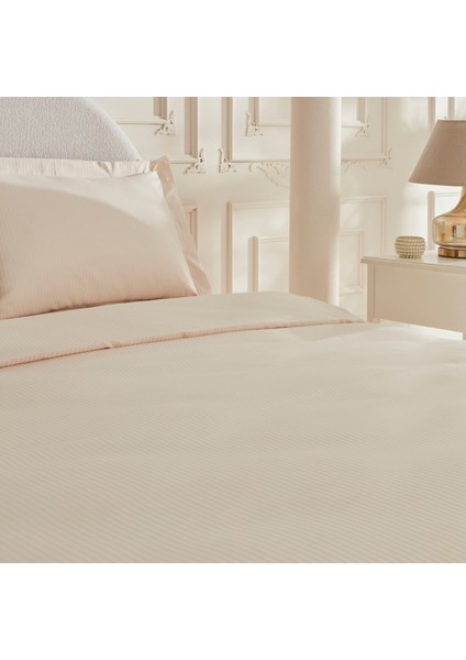 Vessa 120 Tel %100 Pamuk Saten Çift Kişilik Nevresim Takımı Çizgili Bej modelleri