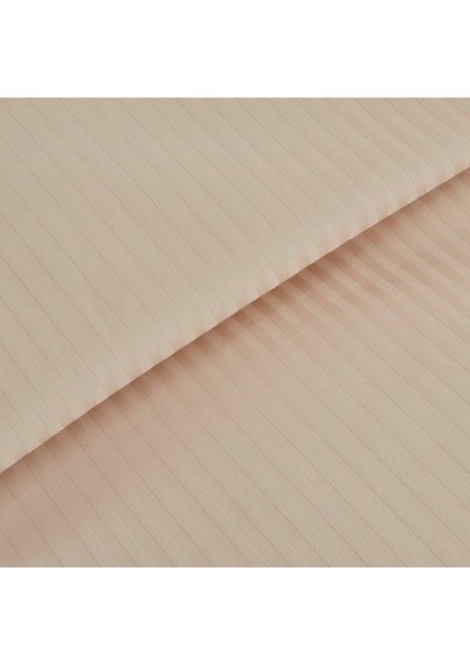 Vessa 120 Tel %100 Pamuk Saten Çift Kişilik Nevresim Takımı Çizgili Bej indirimleri