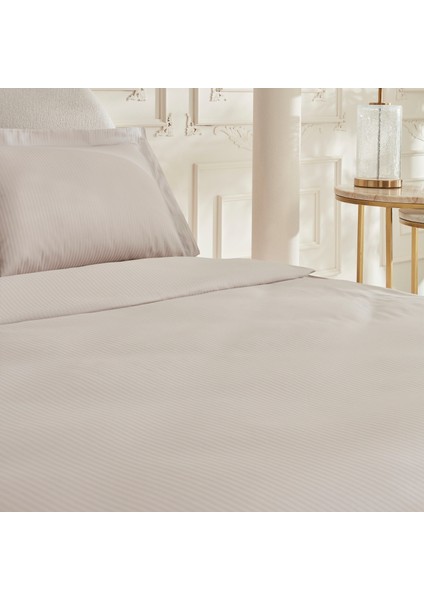 Vessa 120 Tel %100 Pamuk Çift Kişilik Çizgili Saten Nevresim Takımı Açık Gri modelleri