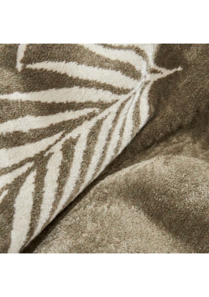 Leaf Tek Kişilik Pamuklu Battaniye Haki