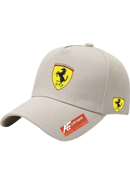 Yüksek Kaliteli Ferrari Afcorse Takım Wec Le Mans Şapka Yaz Erkek Pamuklu Ter Emici Güneş Geçirmez Ördek Dili F1 (Yurt Dışından)