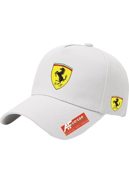 Yüksek Kaliteli Ferrari Afcorse Takım Wec Le Mans Şapka Yaz Erkek Pamuklu Ter Emici Güneş Geçirmez Ördek Dili F1 (Yurt Dışından)