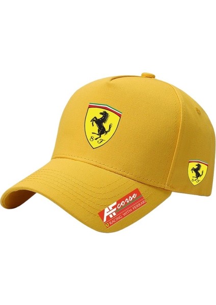Yüksek Kaliteli Ferrari Afcorse Takım Wec Le Mans Şapka Yaz Erkek Pamuklu Ter Emici Güneş Geçirmez Ördek Dili F1 (Yurt Dışından)