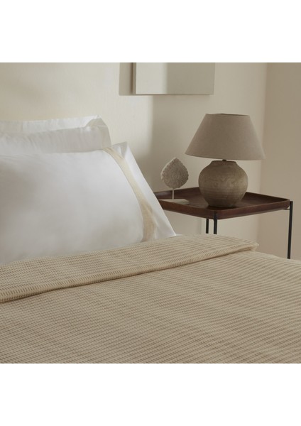White Collection Delisa %100 Pamuk Keten Çift Kişilik Pike Takımı Krem fırsatları