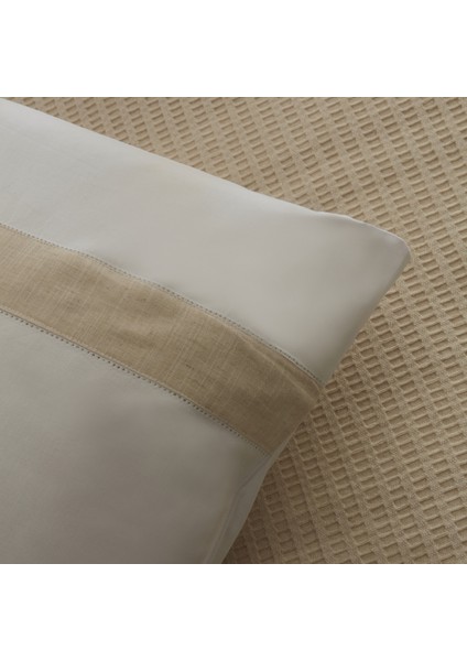 White Collection Delisa %100 Pamuk Keten Çift Kişilik Pike Takımı Krem