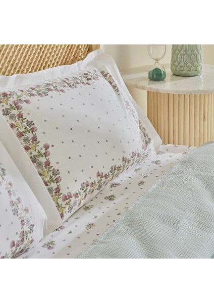 Roshell %100 Pamuk Tek Kişilik Pike Takımı Adaçayı