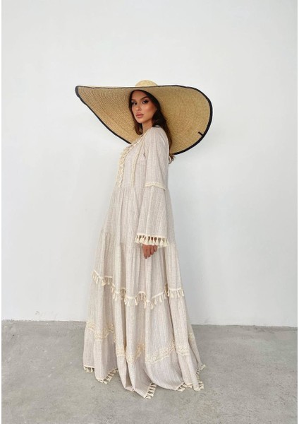 Astarlı Tesettürre Uygun Uzun Elbise