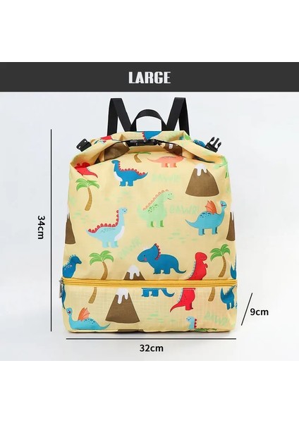 Çocuklar Su Geçirmez Yüzme Sırt Çantası Karikatür Islak Kuru Ayırma Torbası Taşınabilir Açık Havuz Plaj Depolama Giysileri Ayakkabı Spor Renk: Sarı L (Yurt Dışından)