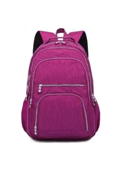 Mochila Feminina Okul Okulu Genç Kız Için Sırt Çantası Seyahat Paketleri Çanta Kadın Naylon Su Geçirmez Dizüstü Dizüstü Çantası Renk: Mor Kırmızı Üst/boyut: 37X27X13CM 1368 (Yurt Dışından)