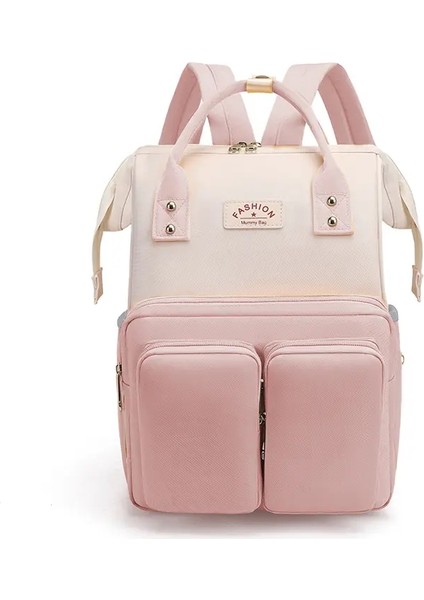 Şık ve Basit Bir Bebek Bezi Sırt Çantası, Çok Fonksiyonlu Bir Seyahat Annelik Bebek Sırt Çantası, Büyük Kapasiteli Su Geçirmez Torba Renk: Pembe (Yurt Dışından)