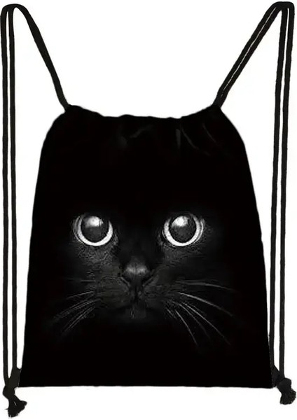 Sevimli Siyah Kedi Çizim Çantası Kadın Alışveriş Çantaları Tuval Seyahat Çantası Moda Depo Çantaları Genç Kızlar Backpackcolor: SKDBLACKCATS13 (Yurt Dışından)