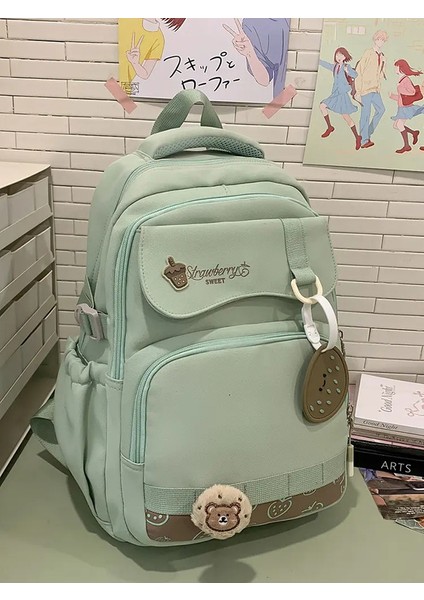 Yeni Stil Ilköğretim Okulu Öğrenci Sırt Çantaları. Kızlar Için Çift Darbeli Sırt Çantaları. Suya Dalıdırlar. Bulut Temalı Stu Rengi: Yeşil/boyut: 15 Inç (Yurt Dışından)