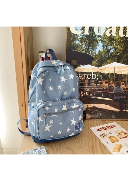 Kadınlar Için Yıldız Backpack Erkekler 17 Inç Yıldız Dizüstü Backpack College Çantası SevimliSırt Çantası Öğrencisi Okula Geri Günlük Kitap Çantası Renk: Mavi (Yurt Dışından)