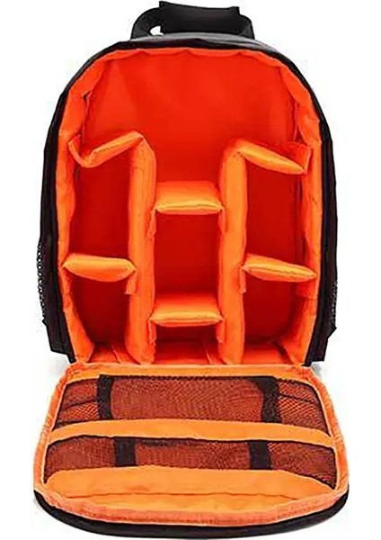 Su Geçirmez Dslr Sırt Çantası Video Dijital Dslr Kamera Çantası Çok Fonksiyonlu Açık Kamera Fotoğraf Çanta Çantası Nikon Canon Dslr Lens Renk: Turuncu (Yurt Dışından)