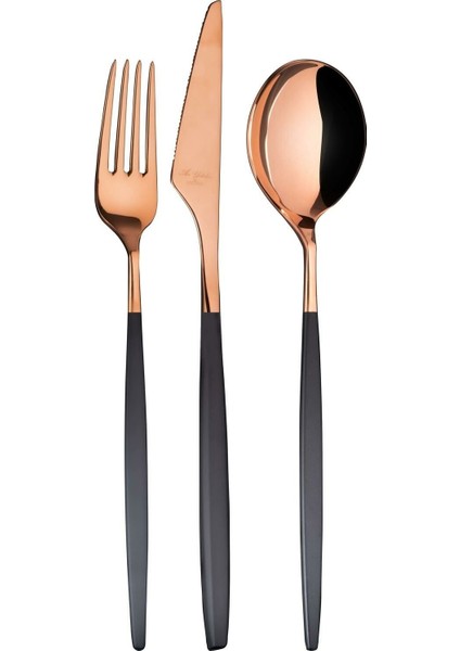 Studio Prestige Pvd Bronz Siyah 24 Parça Çatal Kaşık Bıçak Takımı
