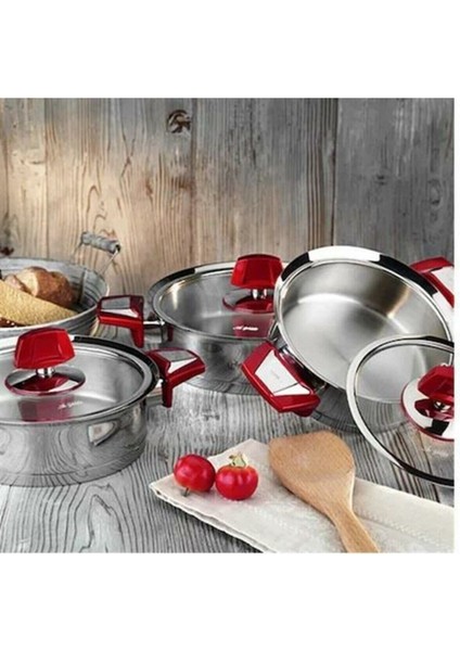 Flamingo Cam İdeal 22 Parça Tencere Seti - Red modelleri