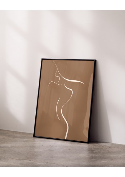 Metal Çerçeveli Gerçek Camlı Tablo , Dijital Baskı, Line Art Soyut Kadın Figürü , Çizgi Sanatı Tablo fiyatları