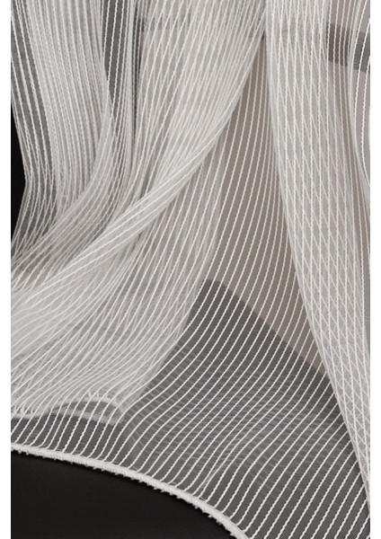 Pilesiz Düz Dikiş Ulak Model Tül Perde,dikey Çizgili Kırık Beyaz Ütü Istemeyen Tül Perde fırsatları