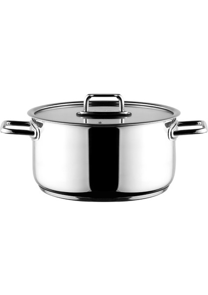 Colombus Metal Kulp Cam Kapak Derin Tencere - 26 Cm