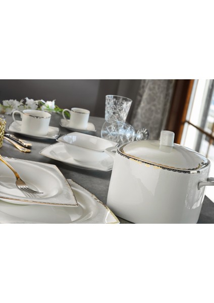 Bone Square Porselen 60 Parça Yemek Takımı - 31002