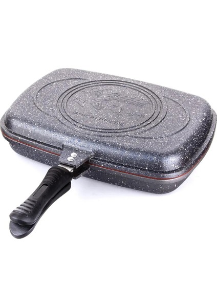 T/T Döküm Granit Martis Double Tava - 36 Cm