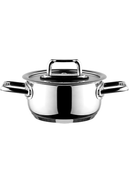 Colombus Metal Kulp Cam Kapak Derin Tencere - 14 Cm