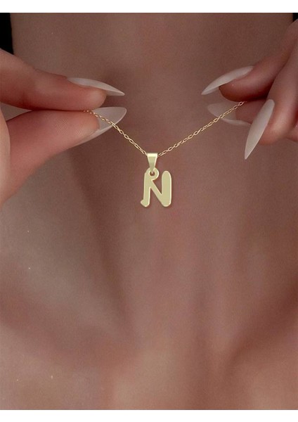 14 Ayar Altın N Harfi Kolye Ucu 0.3 Gr, KC17010 Kodlu